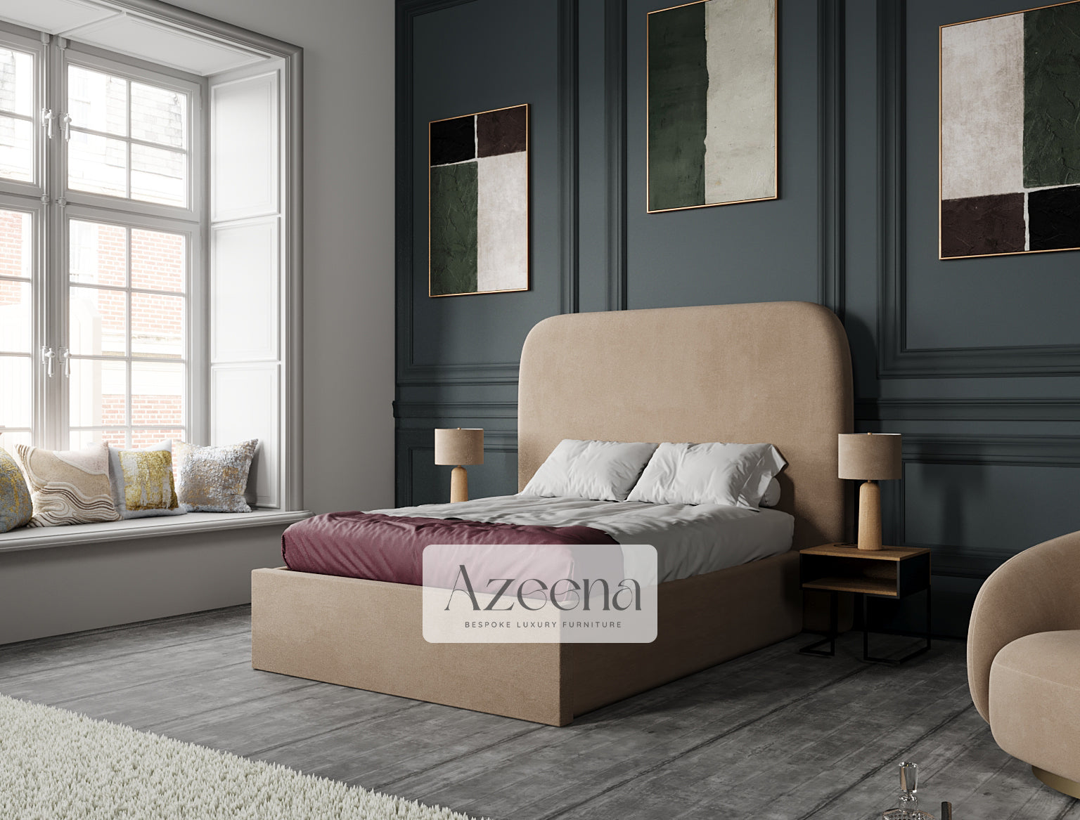 Amber Round Edge Bed With Optional Storage