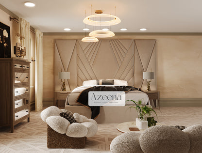 Wynn Art Deco Extended Wide Headboard Bed With Optional Storage