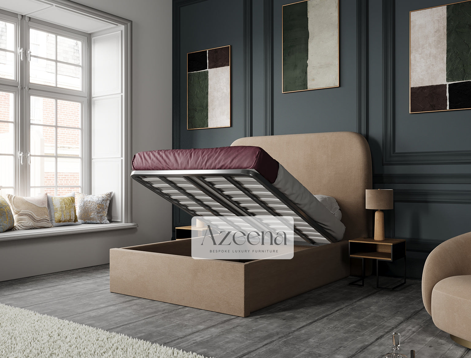 Amber Round Edge Bed With Optional Storage