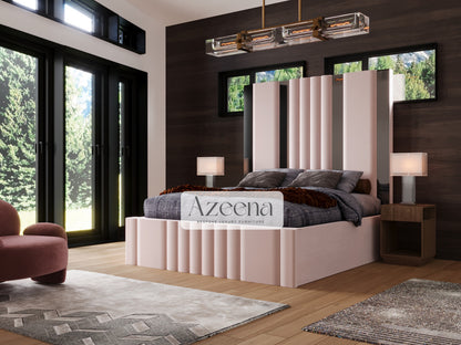 Maya Linear Stripe Line Panel Mirror Bed